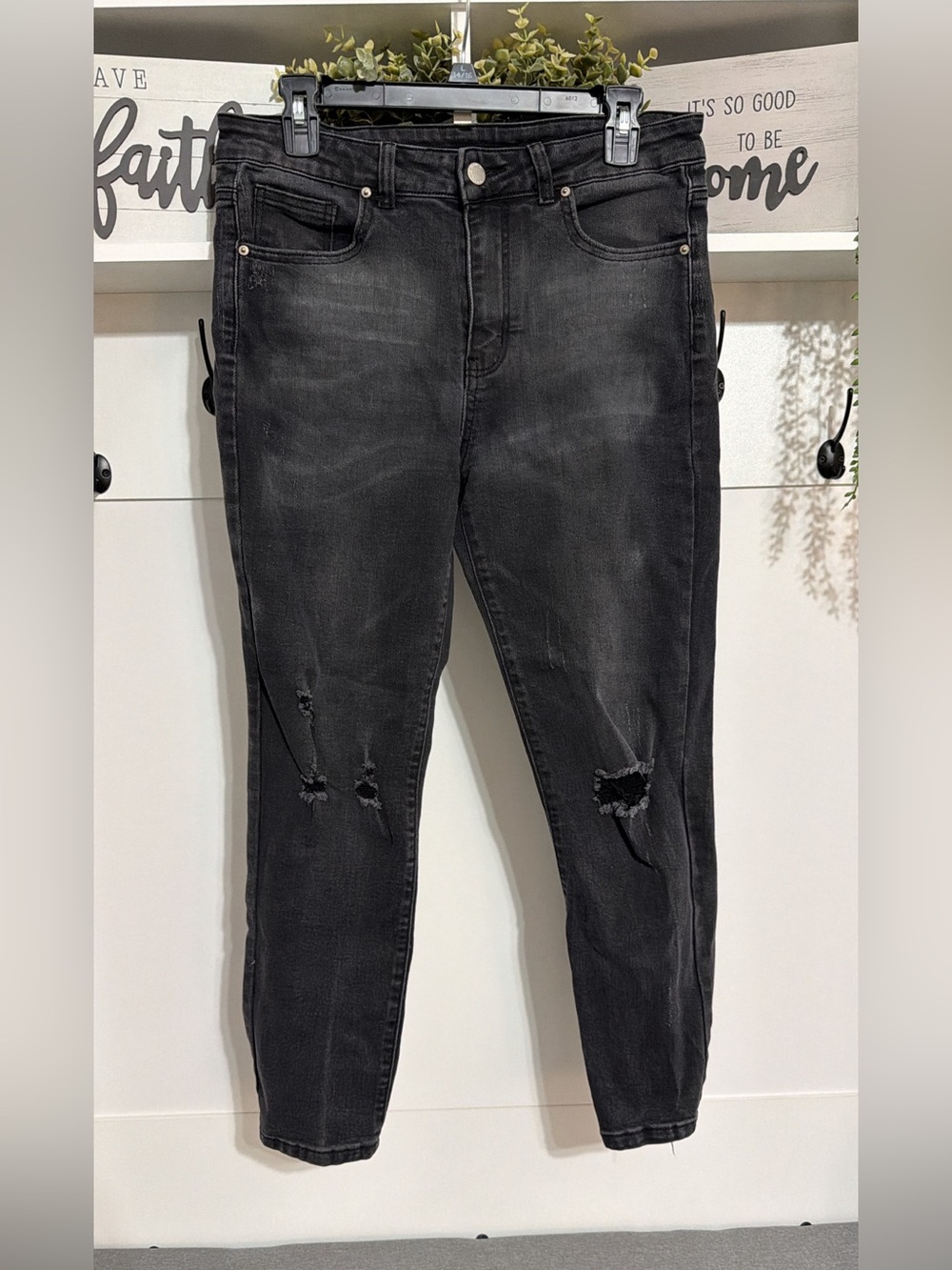 Black Distressed Skinny Jeans